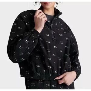 Nike Air Women's XL Black 1/4 Zip‎ Cropped Water Repellent Jacket DV8066-010 NWT